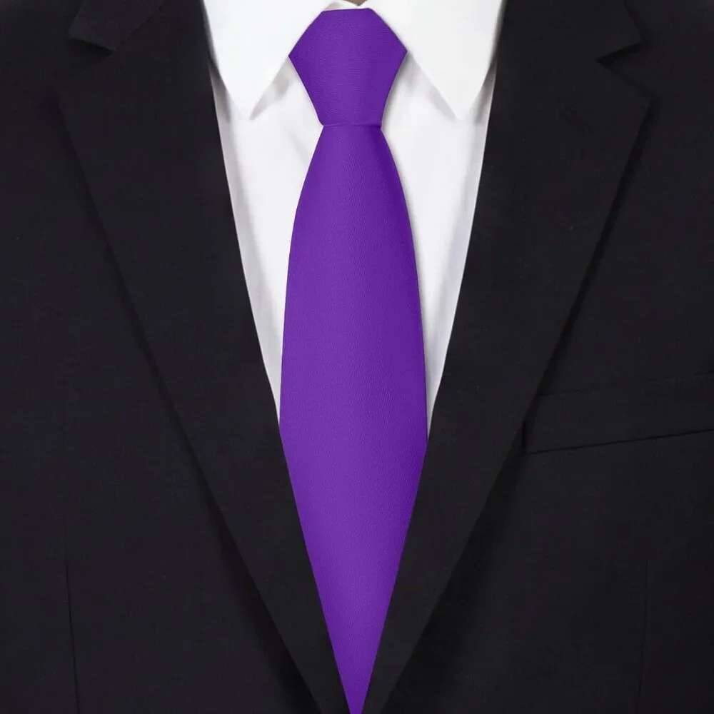 Men's Purple Solid Pure Color Formal 3.15